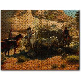 Cakapuzzle Atlı Kızılderililer Ahşap 500 Parça Puzzle