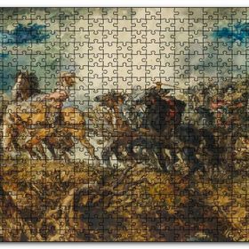 Cakapuzzle Atlı Savaşçılar Mdf 120 Parça Puzzle