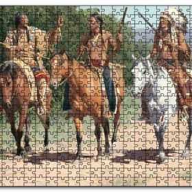 Cakapuzzle Avcı Kızılderili Görseli Mdf 120 Parça Puzzle