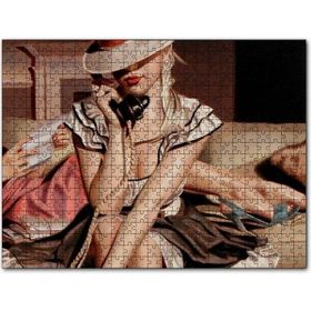 Cakapuzzle Avrupa Kasabasında Korunaklı Kale ve Dağlar Mdf 1000 Parça Puzzle