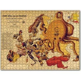 Cakapuzzle Avrupa Komik Haritası 1900 Yılında Mdf 255 Parça Puzzle
