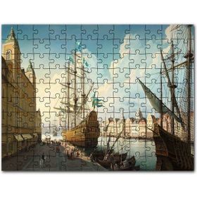 Cakapuzzle Avrupa'da Eski Bir Liman Kenti ve Gemiler 120 Parça Puzzle