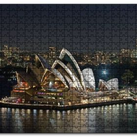 Cakapuzzle Avustralya Sydney Gece Manzarası Mdf 1000 Parça Puzzle