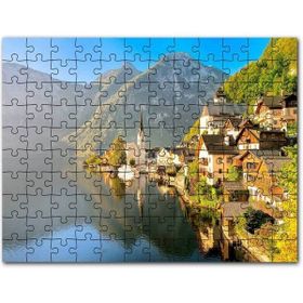 Cakapuzzle Avusturya Alplerinde Göl Kenarındaki Kasaba Mdf 120 Parça Puzzle