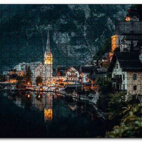 Cakapuzzle Avusturya Hallstatt Akşamüzeri Manzarası Mdf 255 Parça Puzzle
