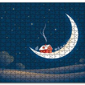 Cakapuzzle Ay İçinde Ev İllüstrasyon Mdf 120 Parça Puzzle