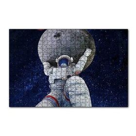 Cakapuzzle Ayı Taşıyan Astronot İllüstrasyon 120 Parça Ahşap Puzzle