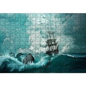 Cakapuzzle Azgın Dalgalar ve Yelkenli 120 Parça Ahşap Puzzle