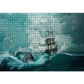 Cakapuzzle Azgın Dalgalar ve Yelkenli 120 Parça Ahşap Puzzle