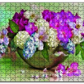 Cakapuzzle Bahar Çiçekler Tabakta Mdf 120 Parça Puzzle