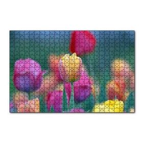 Cakapuzzle Baharda Renkli Laleler Görseli 120 Parça Ahşap Puzzle