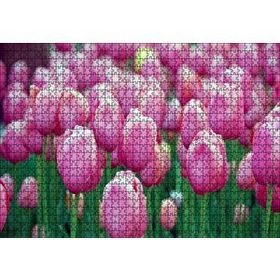 Cakapuzzle Bahçede Pembe Laleler 120 Parça Ahşap Puzzle