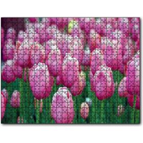 Cakapuzzle Bahçede Pembe Laleler Mdf 120 Parça Puzzle