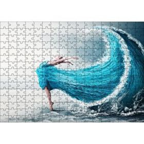 Cakapuzzle Balerin ve Dev Dalgadan Oluşan Elbisesi 120 Parça Ahşap Puzzle