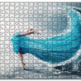 Cakapuzzle Balerin ve Dev Dalgadan Oluşan Elbisesi Mdf 1000 Parça Puzzle