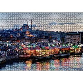Cakapuzzle Balık Ekmek Tekneleri ve Süleymaniye Camii 120 Parça Ahşap Puzzle