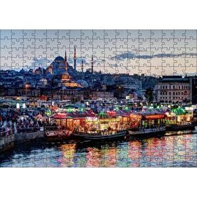 Cakapuzzle Balık Ekmek Tekneleri ve Süleymaniye Camii Mdf 255 Parça Puzzle