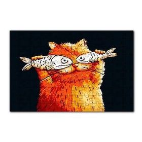 Cakapuzzle Balık Gözlü Kedi Karikatürize 120 Parça Ahşap Puzzle