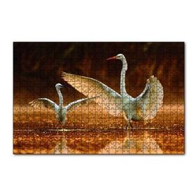 Cakapuzzle Balıkçıl Kuş ve Yavrusu 120 Parça Ahşap Puzzle