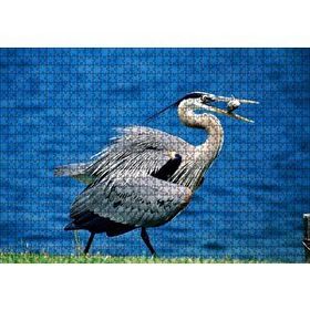 Cakapuzzle Balıkçıl ve Ağzında Yemeği 120 Parça Ahşap Puzzle