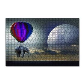 Cakapuzzle Balon İle Uçan Fil Ay Fantastik 120 Parça Ahşap Puzzle