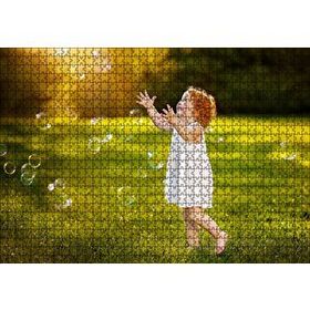 Cakapuzzle Baloncuklarla Oynayan Sevimli Kız 120 Parça Ahşap Puzzle