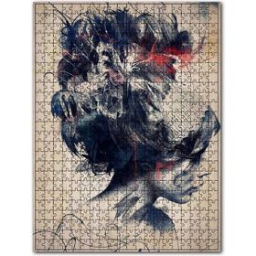 Cakapuzzle Bandanalı Gür Saçlı Kadın Görseli 120 Parça Puzzle