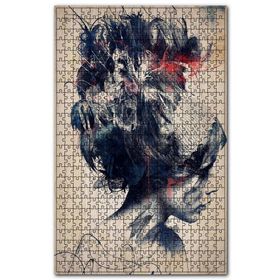 Cakapuzzle Bandanalı Gür Saçlı Kadın Görseli Ahşap 1000 Parça Puzzle