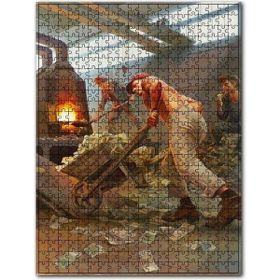 Cakapuzzle Banknotları Ocakta Yakan İşçiler Ahşap 255 Parça Puzzle