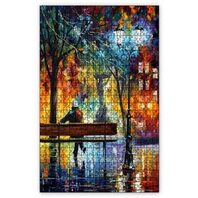Cakapuzzle Bankta Yalnız Yağlıboya Ahşap 1000 Parça Puzzle
