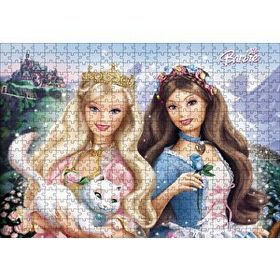 Cakapuzzle Barbie Bebekler ve Beyaz Kedi 120 Parça Ahşap Puzzle