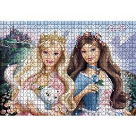 Cakapuzzle Barbie Bebekler ve Beyaz Kedi 120 Parça Ahşap Puzzle