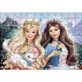 Cakapuzzle Barbie Bebekler ve Beyaz Kedi Mdf 120 Parça Puzzle