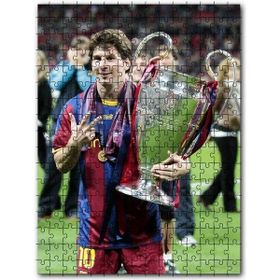 Cakapuzzle Barcelona Formalı Messi Şampiyonluk Kupası Mdf 255 Parça Puzzle