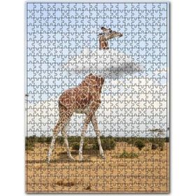 Cakapuzzle Başı Bulutlardaki Zürafa Ahşap 1000 Parça Puzzle