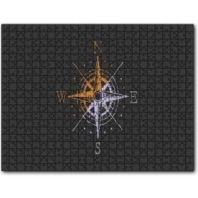 Cakapuzzle Basit Pusula Minimalizm Haki Arkaplan Mdf 120 Parça Puzzle