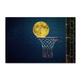Cakapuzzle Basket Potası ve Dolunay İllüstrasyon 120 Parça Ahşap Puzzle