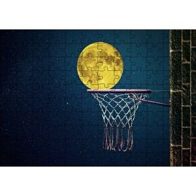 Cakapuzzle Basket Potası ve Dolunay İllüstrasyon 120 Parça Ahşap Puzzle