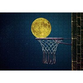 Cakapuzzle Basket Potası ve Dolunay İllüstrasyon 120 Parça Ahşap Puzzle