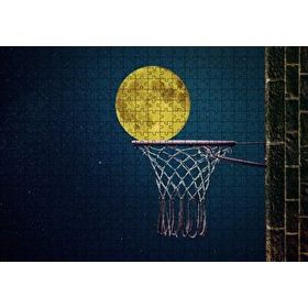 Cakapuzzle Basket Potası ve Dolunay İllüstrasyon 120 Parça Ahşap Puzzle