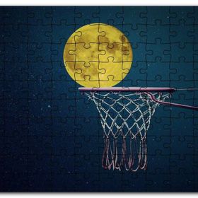 Cakapuzzle Basket Potası ve Dolunay İllüstrasyon Mdf 255 Parça Puzzle