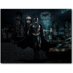 Cakapuzzle Batman Kara Şövalye ve Gökyüzünde Logosu Mdf 120 Parça Puzzle