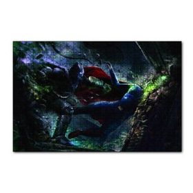 Cakapuzzle Batman Superman Ezici Yumruk 120 Parça Ahşap Puzzle