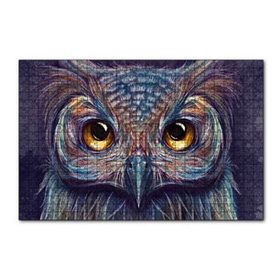 Cakapuzzle Baykuş Gözler Yakın Plan İllüstrasyon 120 Parça Ahşap Puzzle