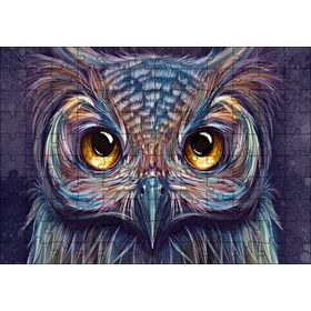 Cakapuzzle Baykuş Gözler Yakın Plan İllüstrasyon 120 Parça Ahşap Puzzle