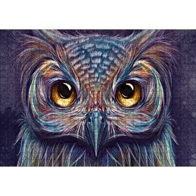 Cakapuzzle Baykuş Gözler Yakın Plan İllüstrasyon 120 Parça Ahşap Puzzle