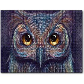 Cakapuzzle Baykuş Gözler Yakın Plan İllüstrasyon Mdf 120 Parça Puzzle