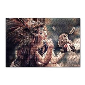 Cakapuzzle Baykuş ve Kuş Kostümlü Kadın 120 Parça Ahşap Puzzle