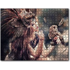 Cakapuzzle Baykuş ve Kuş Kostümlü Kadın Mdf 255 Parça Puzzle