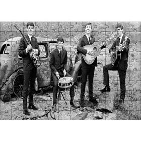 Cakapuzzle Beatles Grup Fotoğrafı Siyah Beyaz 120 Parça Ahşap Puzzle